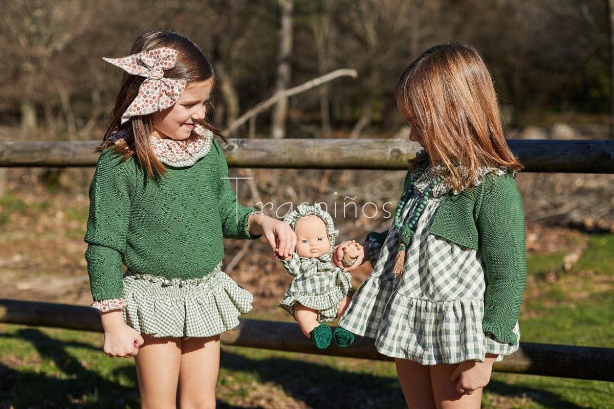 Conjunto Blusa flores + Ranita volantes + Jersey Musgo La Martinica - Imagen 2