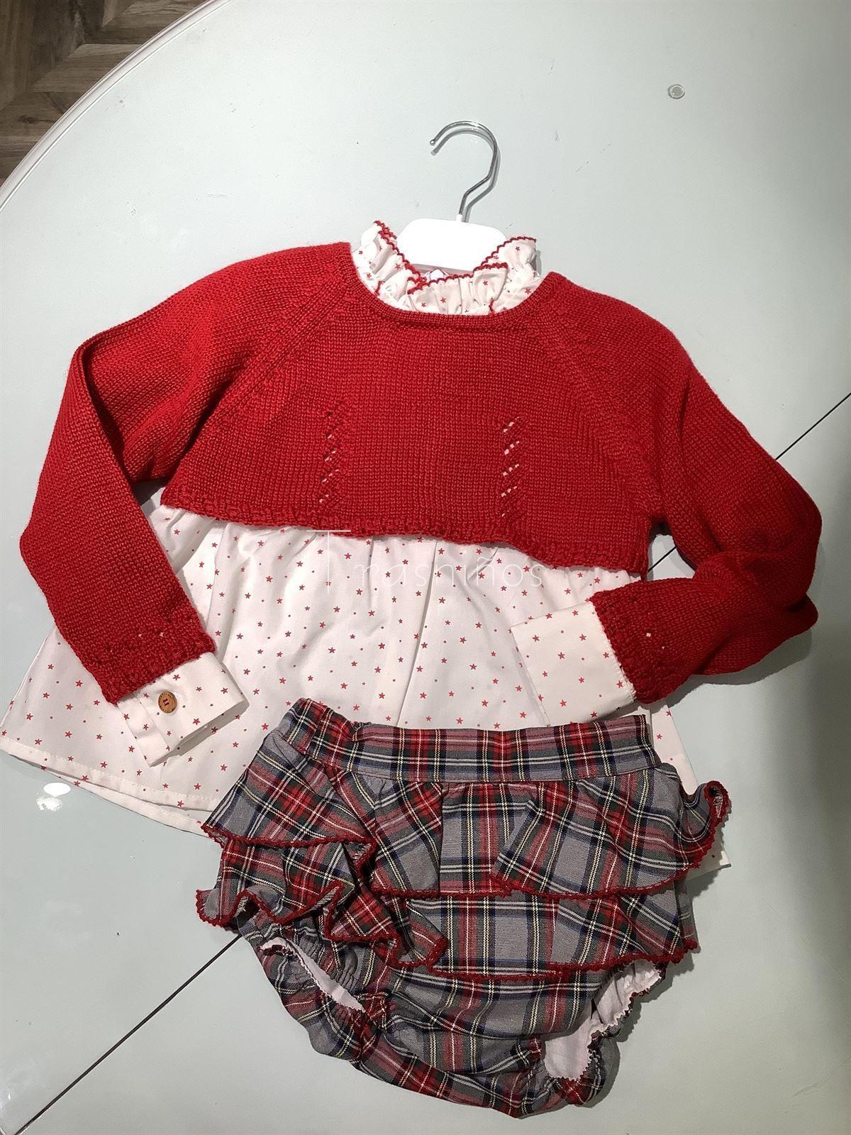 Conjunto braga volantes+ blusa Harry´s con jersey corto La Martinica - Imagen 1