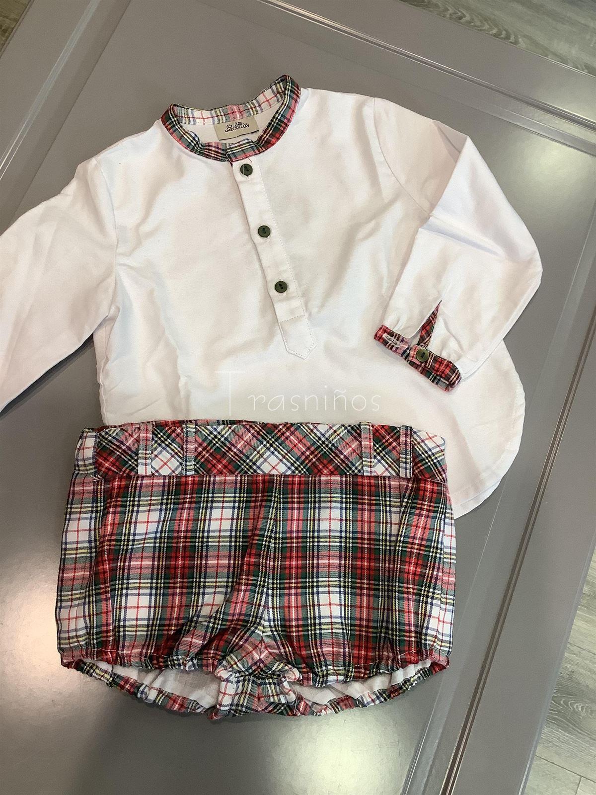 Conjunto camisa blanca + rana Acebo Lolittos - Imagen 1