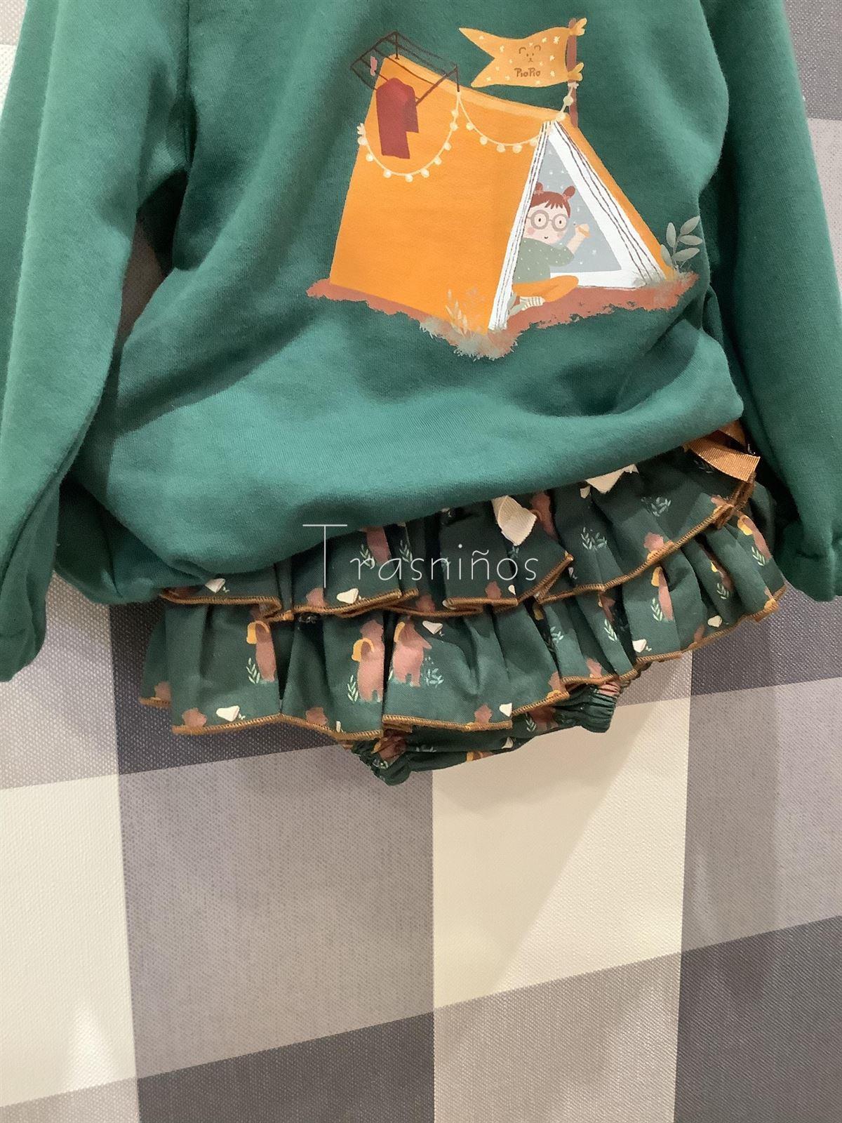 Conjunto niña sudadera + ranita volantes Osos Mon Petit Bonbon - Imagen 2