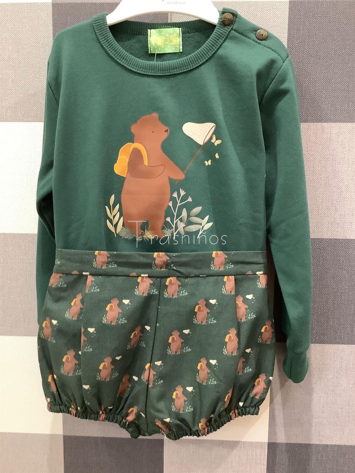 Conjunto niño sudadera + bombacho Osos Mon Petit Bonbon - Imagen 1