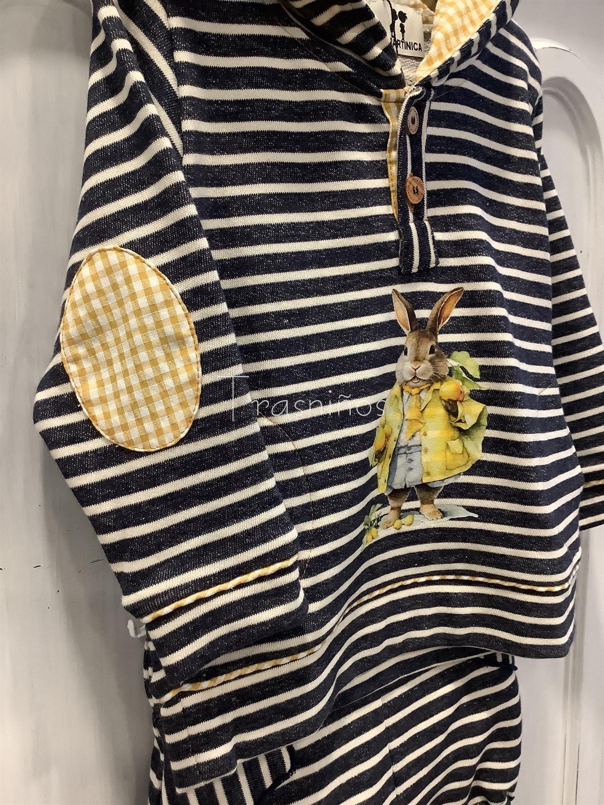 Conjunto sudadera niño rayas + bombacho Limoncello La Martinica - Imagen 4